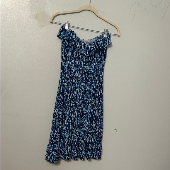 Lilly Pulitzer Blue Abstract Strapless Sundress Size S - Picture 5 of 5